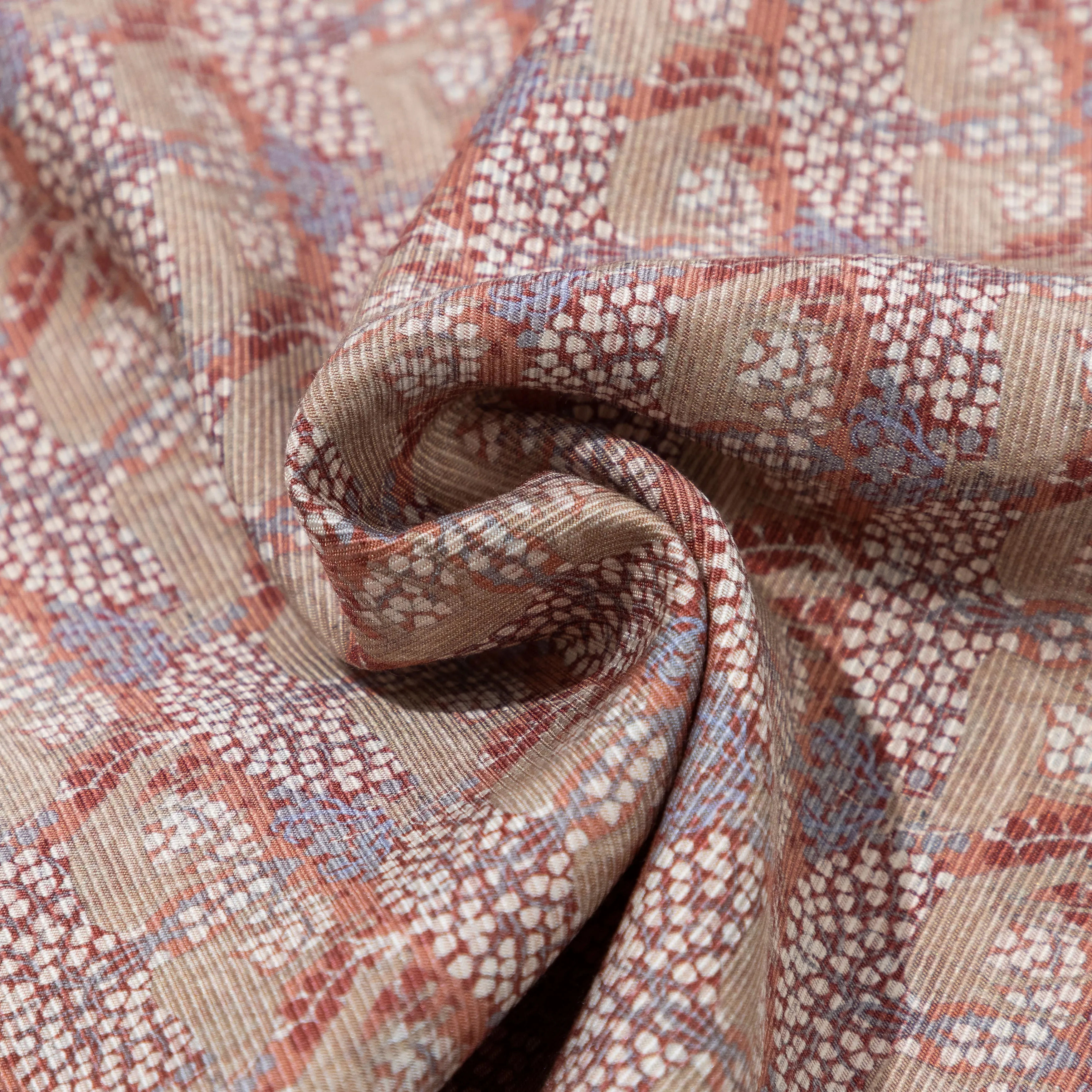 Silk Deer/Floral Medallion Double Face Pocket Square