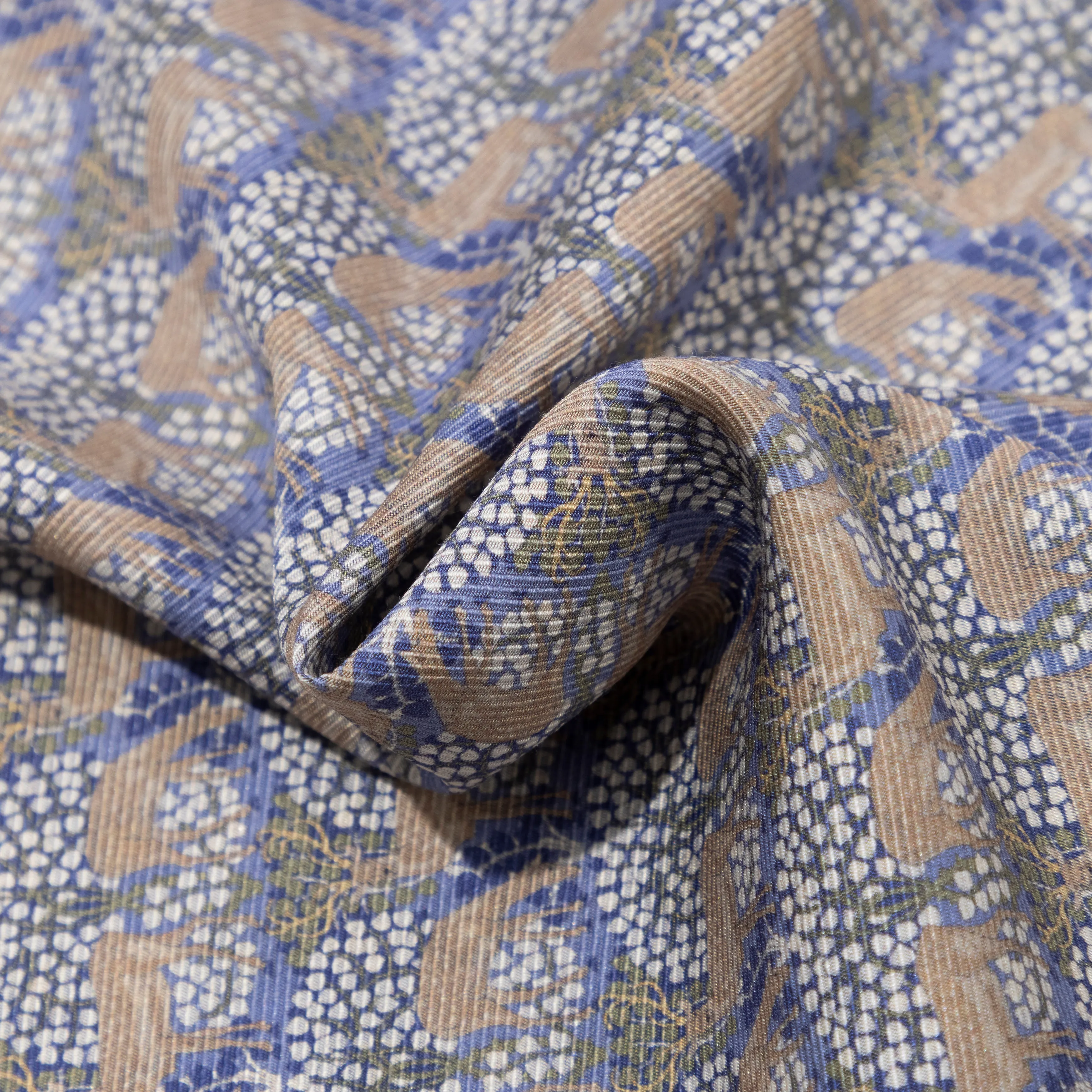 Silk Deer/Floral Medallion Double Face Pocket Square