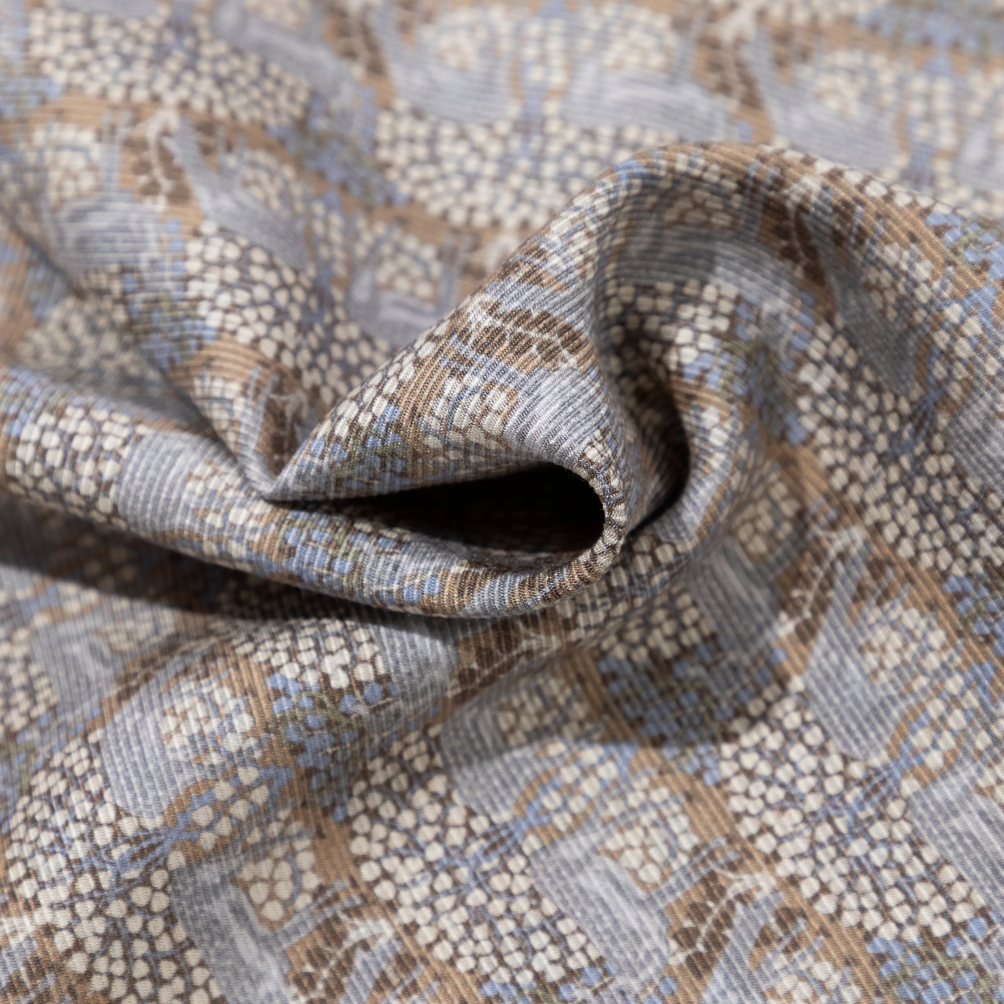 Silk Deer/Floral Medallion Double Face Pocket Square