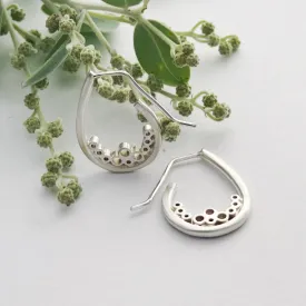 Silver bubble extra small tear earrings