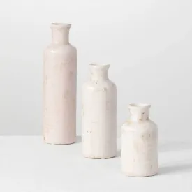 Small Ceramic Bottle Vases - Set of 3