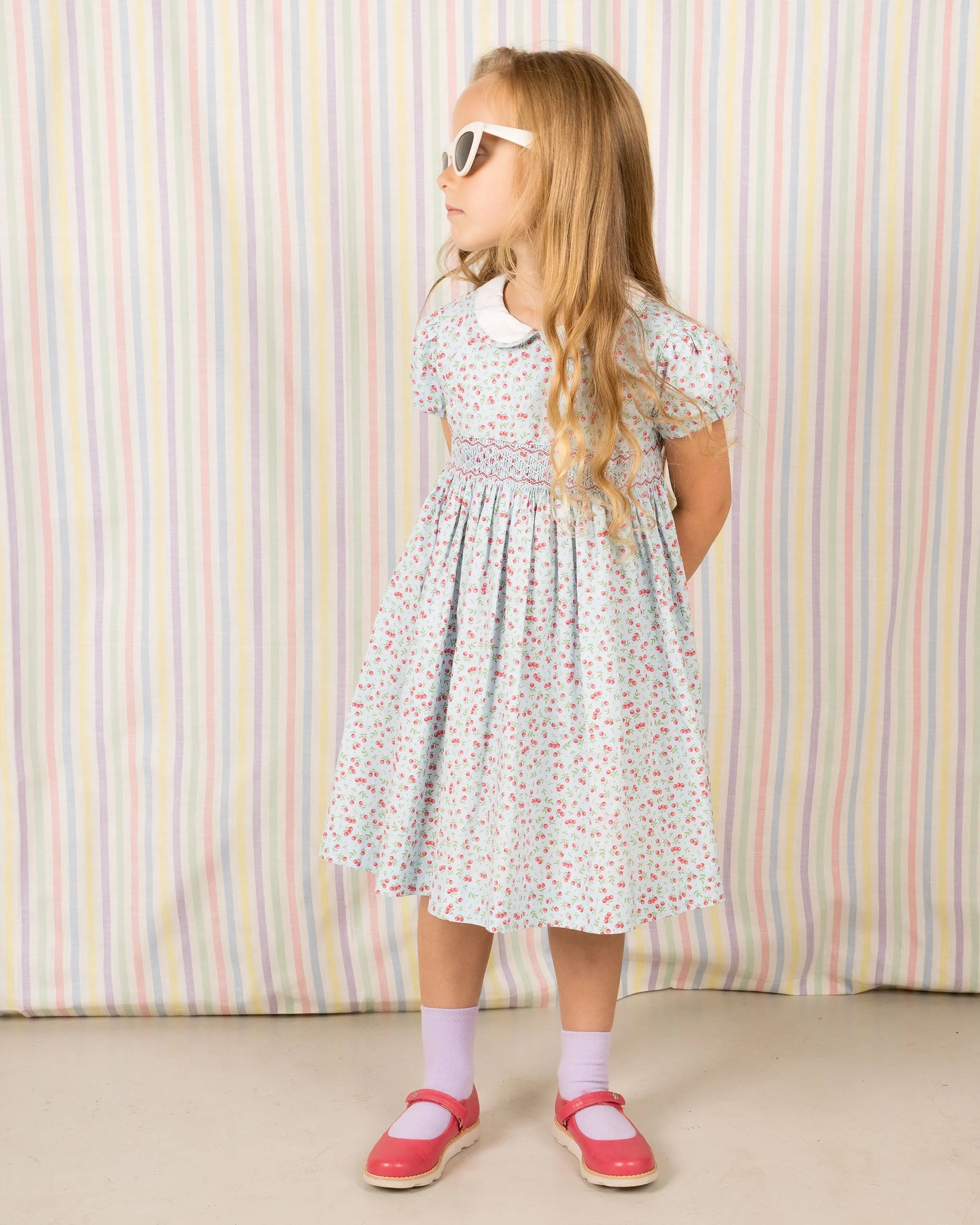 Smocked Girls Dress - Pepper