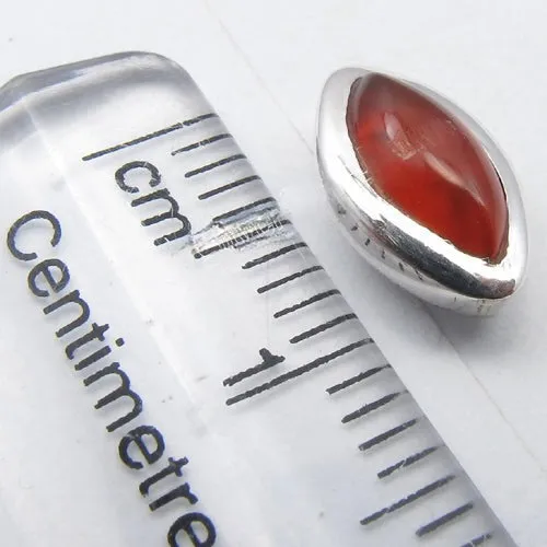 Solid Silver Carnelian Marquis Stud Earrings