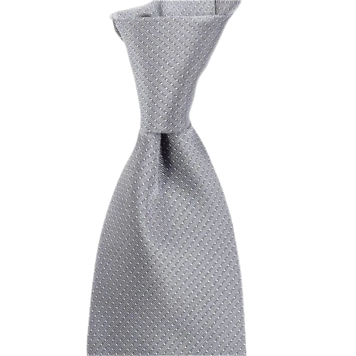 Elegant Sovereign Grade Micro Dot Silk Tie in Silver