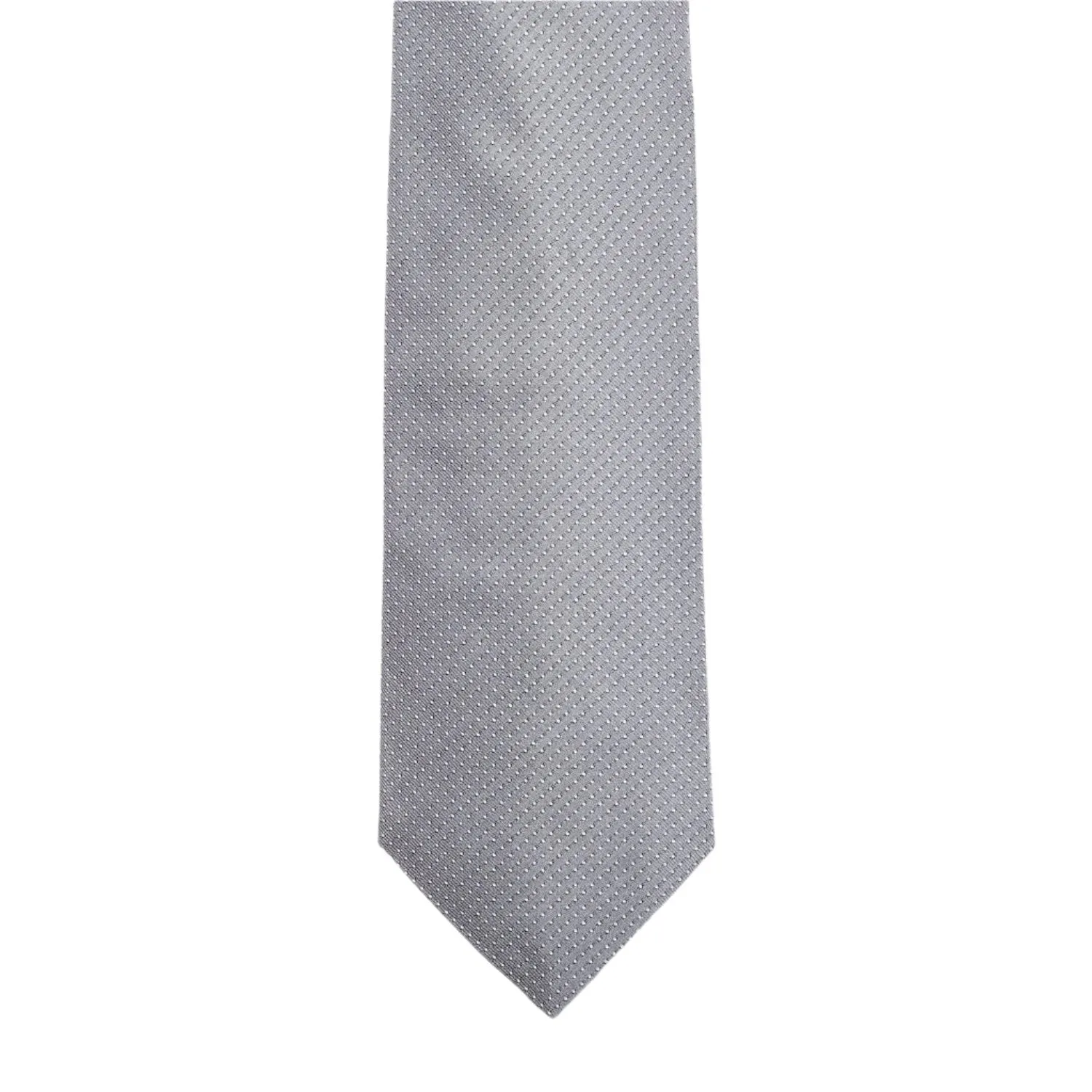 Elegant Sovereign Grade Micro Dot Silk Tie in Silver