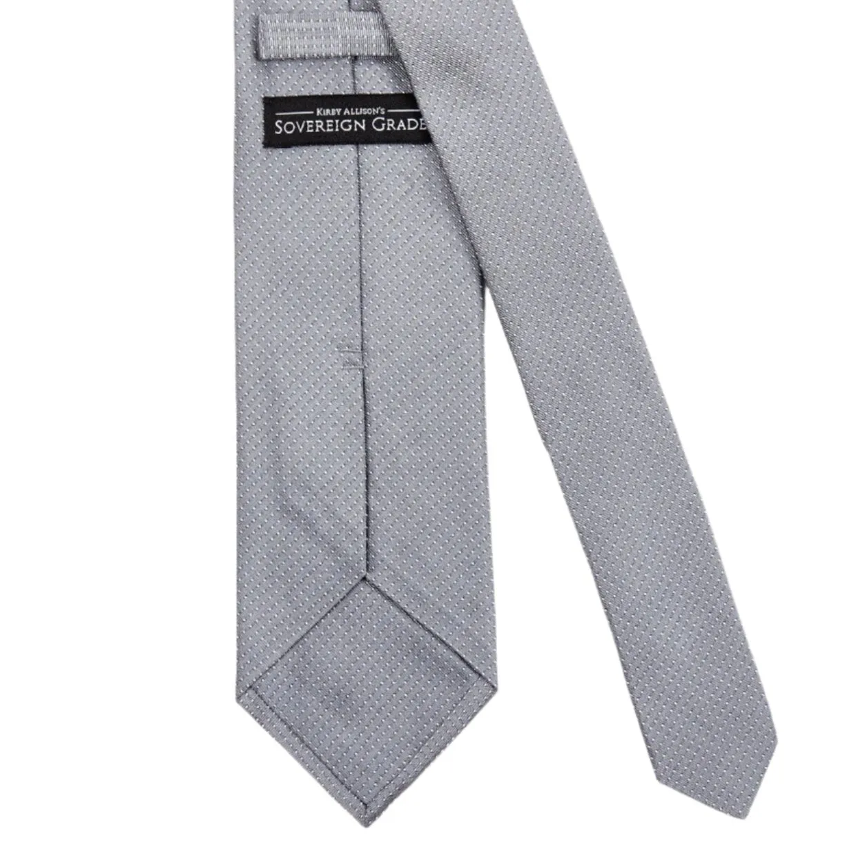 Elegant Sovereign Grade Micro Dot Silk Tie in Silver