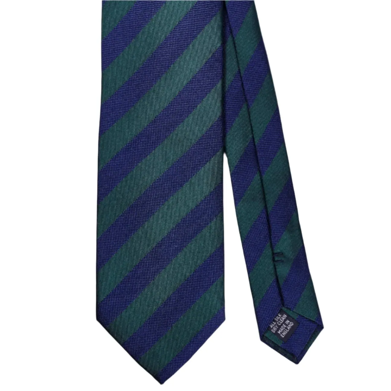 Sovereign Grade Woven Navy and Green Rep Tie, 150 cm