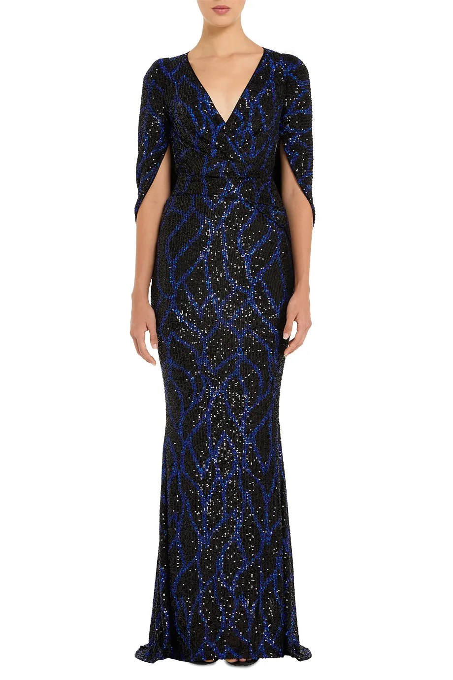 Sparkle Tulle V Neck Evening Gown