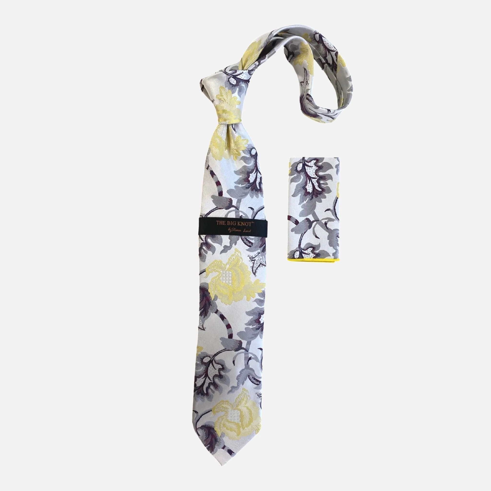 Steven Land “BW2431” Gold Silk Tie and Hanky