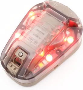 Tactical IR Strobe Helmet Light Military Identification Light with Visible LED   White Strobe Survival Signal Light (Tan-Red)