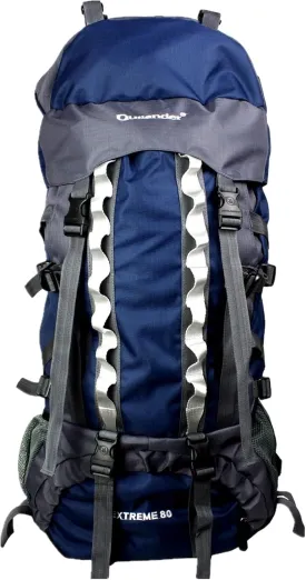 UNISTRENGH 80L Internal Frame Backpacks Outdoor Nylon Hiking Backpack Water-resistant Trekking Bag with Rain Cover for Camping Mountaineering Traveling (Navy Blue)