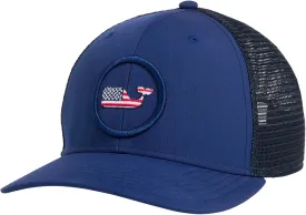 vineyard vines Men's Flag Whale Dot Trucker, Moonshine