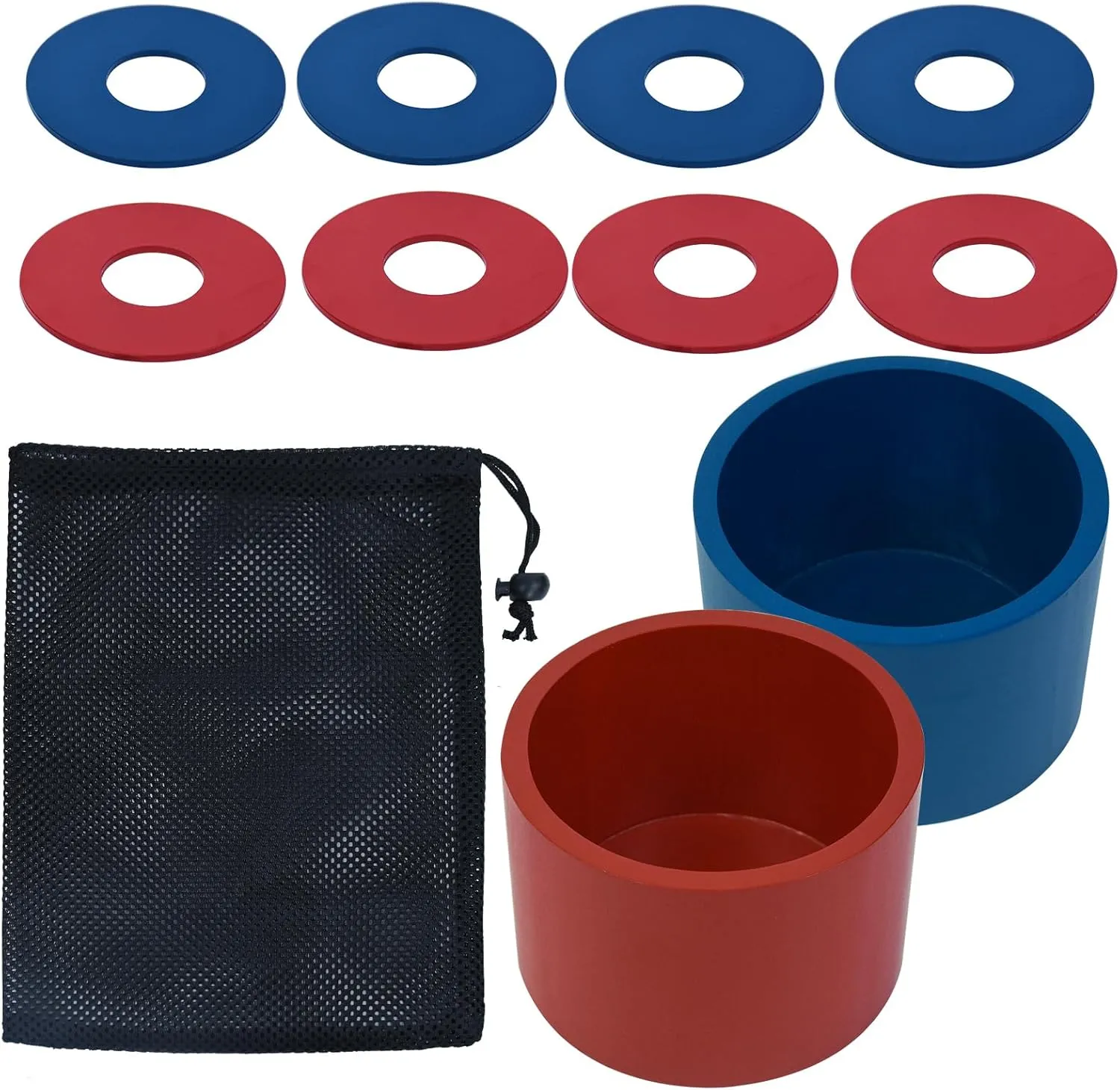 Washer Toss Game Sets Includes 2 Solid Wood Targets and 8 Metal Washers, Portable Beach Cornhole Game Ring Toss Games Outdoor Beach Yard Games for Kids Adults and Family
