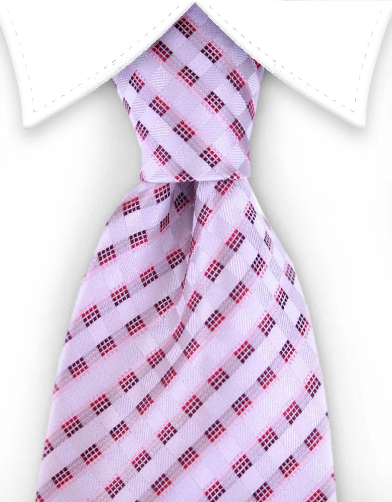 White, Pink, Red Geometric Tie