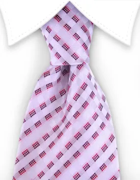 White, Pink, Red Geometric Tie