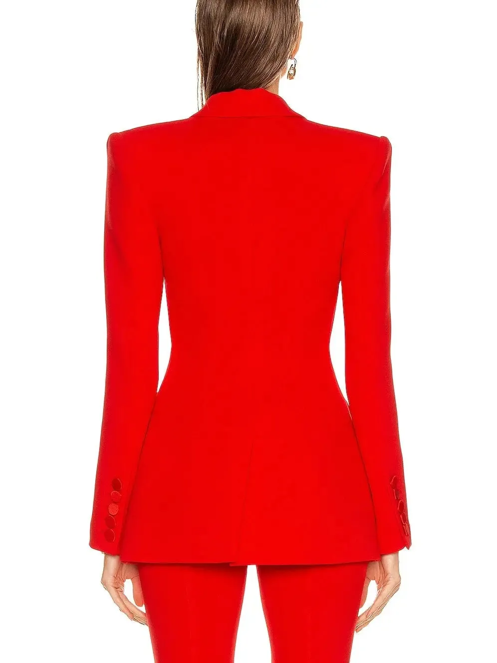 Women’s Bright Blazer and Flared Pant Suit in Yellow or Red