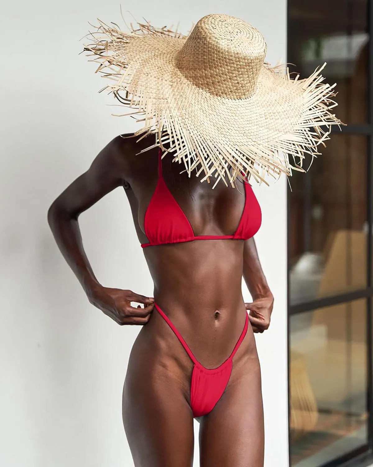 XUNYU Thong Bikini Sets for Women - Brazilian Micro String Bikinis Sexy Two Piece Swimsuit Triangle Top Halter Bathing Suits