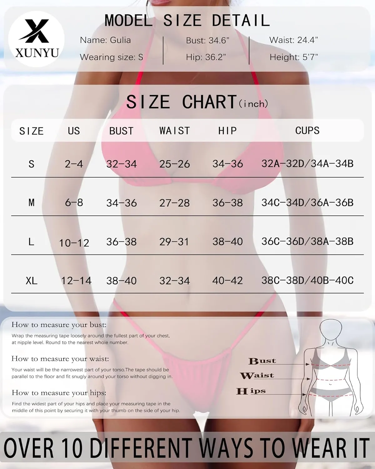 XUNYU Thong Bikini Sets for Women - Brazilian Micro String Bikinis Sexy Two Piece Swimsuit Triangle Top Halter Bathing Suits
