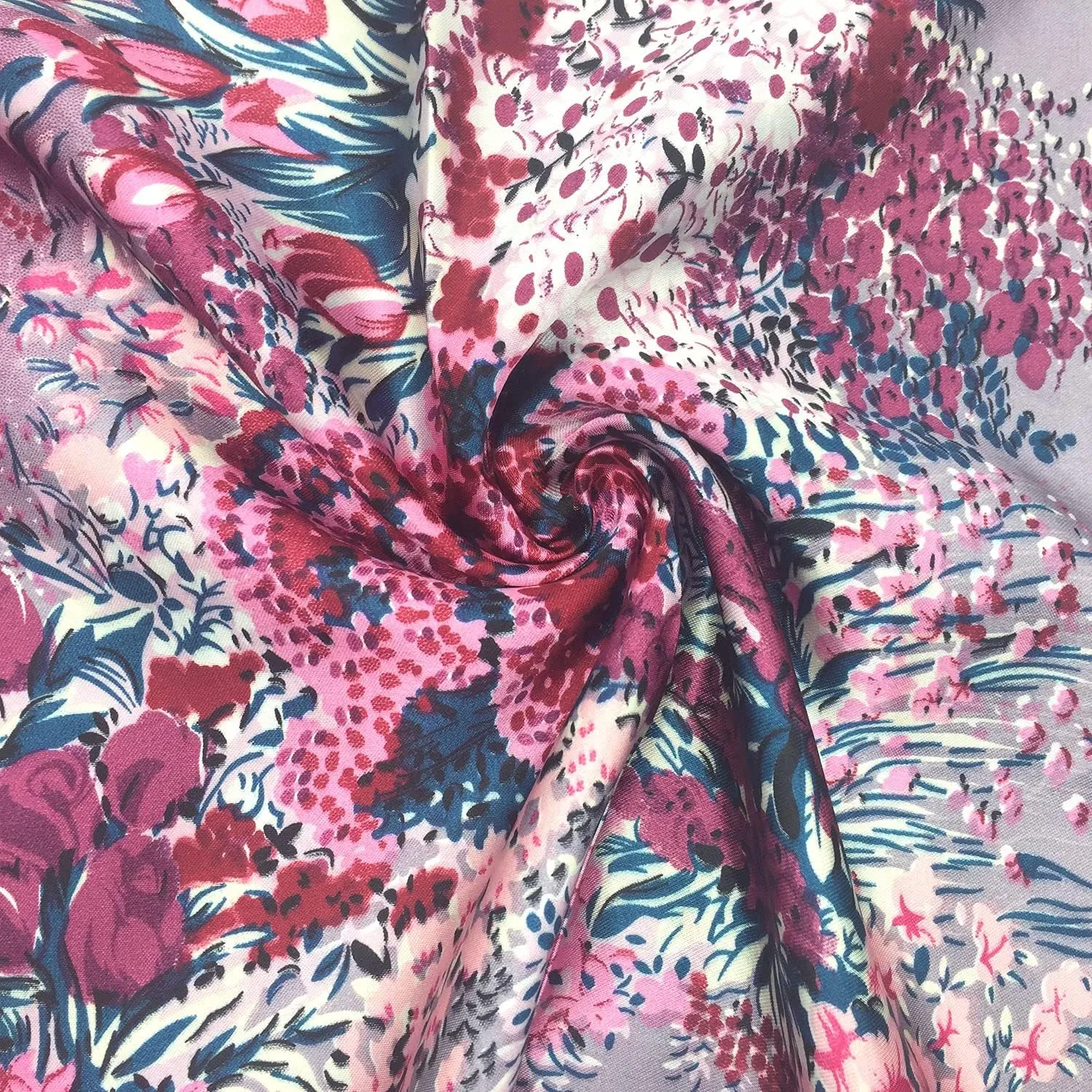 YOUR SMILE Polyester Scarf Womens Fashion Pattern Large Square Satin Headscarf 35''x35''