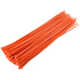 Zip Ties Pack Of 100-12'' Orange Heavy Duty Cable Ties - 40lb Strength Self